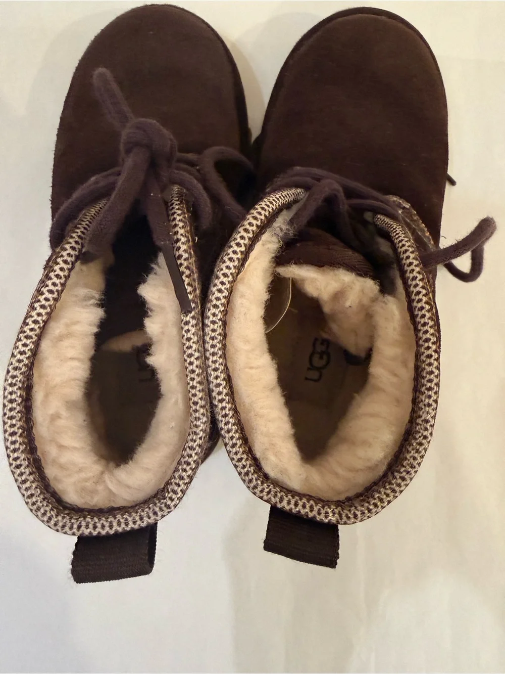 UGG Kids Brown Suede Lace-Up Winter Boots